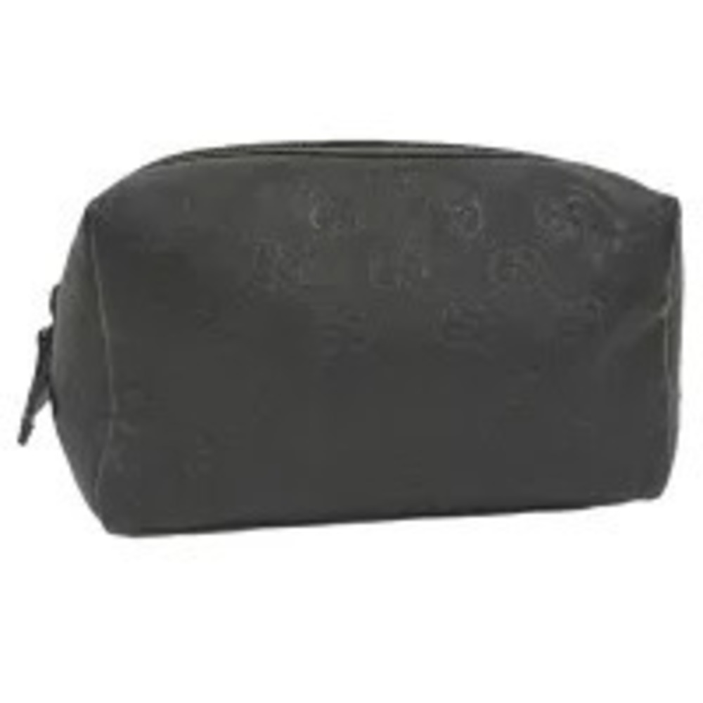 Gucci Cosmetic Pouch Clutch Leather Black